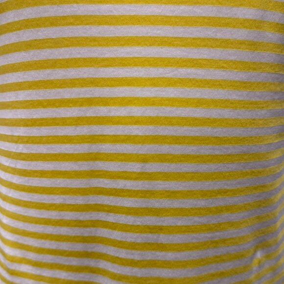 Cabi Women's Yellow Striped Flutter Sleeve 100% Cotton T-Shirt, Size XS - Picture 3 of 7